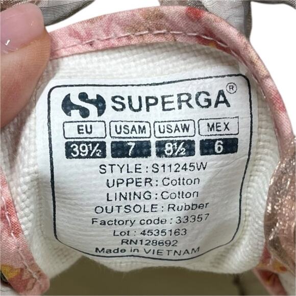 SUPERGA x LOVESHACKFANCY 2730 Espadrille Sneakers in Floral Tokyo Pink Size 8.5 - Picture 12 of 12